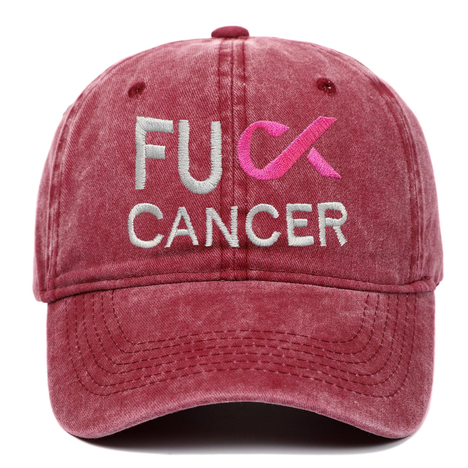 Wholesale Washed Embroidered Breast Cancer Baseball Caps